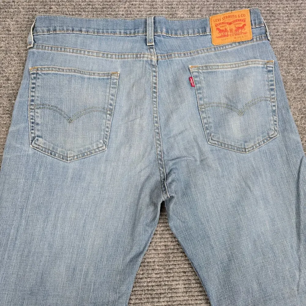 Levi’s 514 Men’s Jeans 36x30 Light Wash Straight Fit Stretch Denim